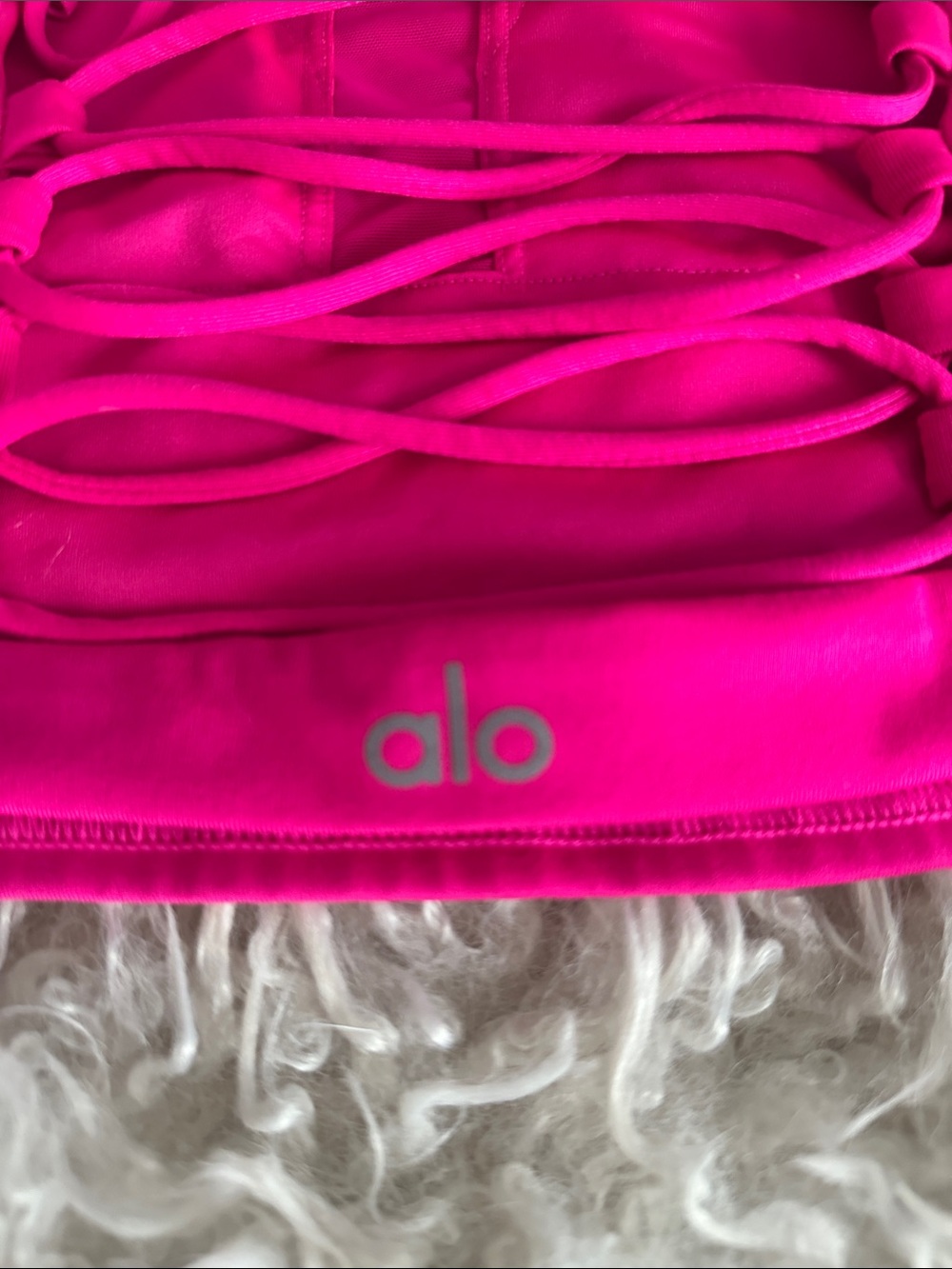 ALO Yoga Hot Pink High Neck Crop Tank - Picture 3 of 4